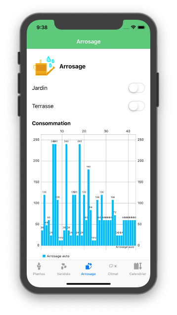 GreenMine iOS application accueil