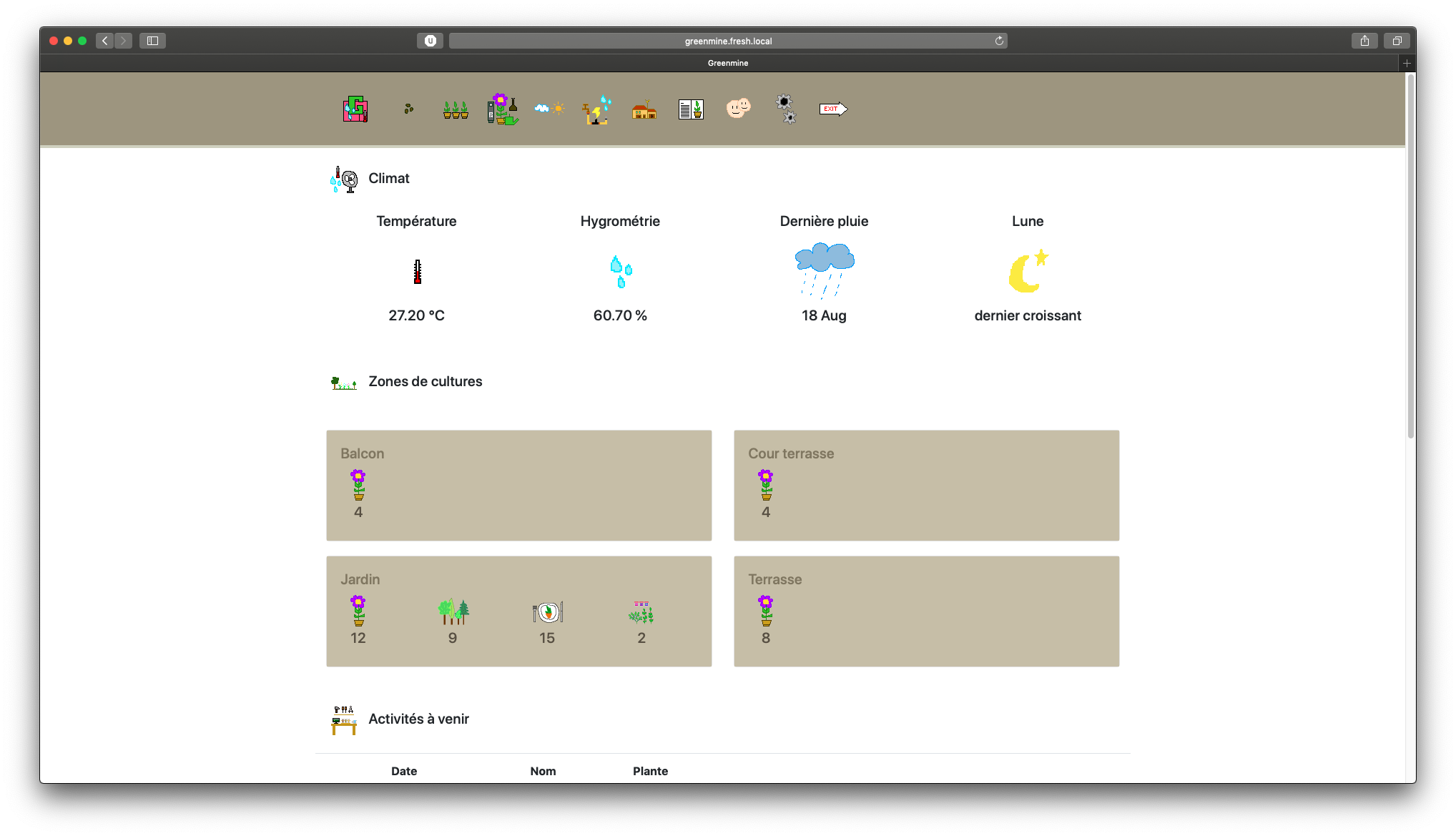 GreenMine application web accueil